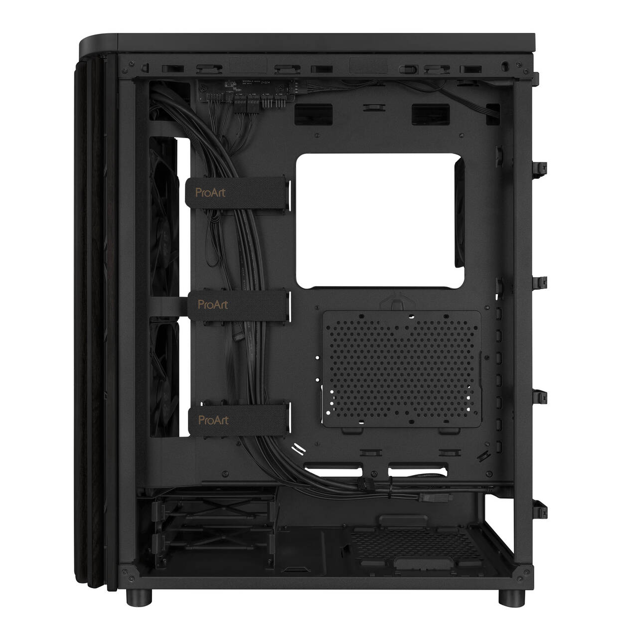 ASUS ProArt PA401 Wood Edition PC Case, Mid-Tower, ATX, Tempered Glass – Black : image 6