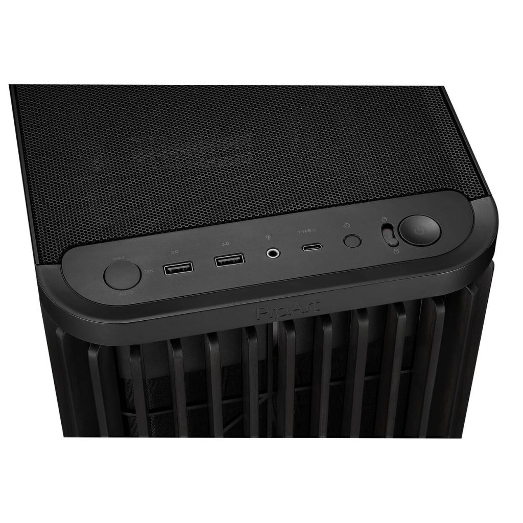 ASUS ProArt PA401 Wood Edition PC Case, Mid-Tower, ATX, Tempered Glass – Black : image 8