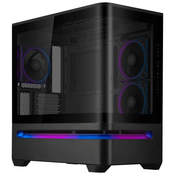 ASUS Prime AP202 ARGB PC Case, Midi Tower, mATX, ARGB, Tempered Glass – black