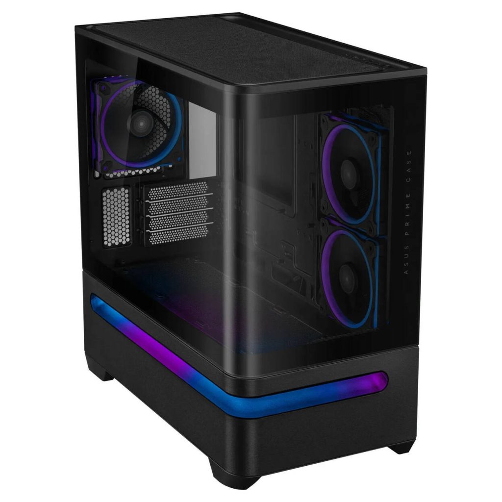 ASUS Prime AP202 ARGB PC Case, Midi Tower, mATX, ARGB, Tempered Glass - black : image 2
