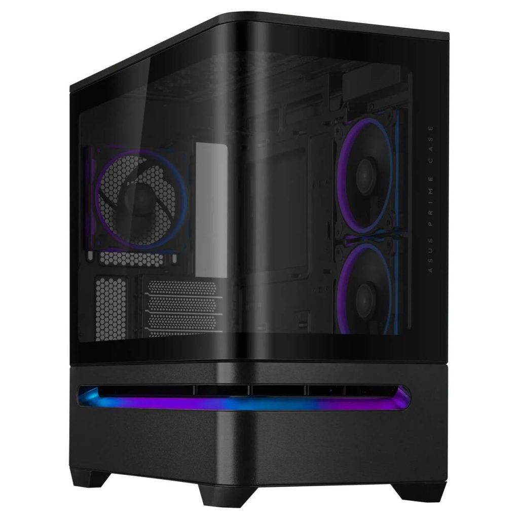 ASUS Prime AP202 ARGB PC Case, Midi Tower, mATX, ARGB, Tempered Glass - black : image 3