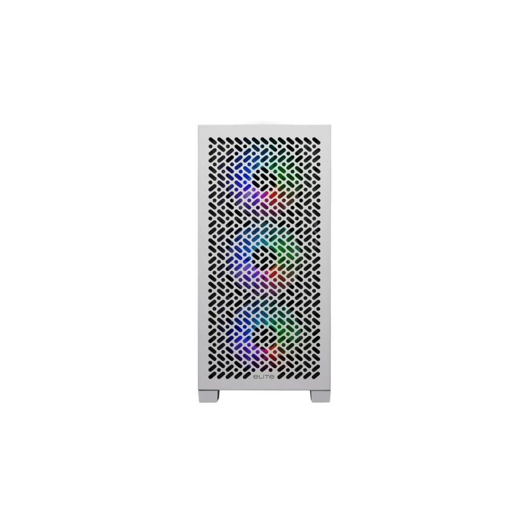 Cooler Master Elite 302 PC Case, Midi Tower, mATX, Tempered Glass - White