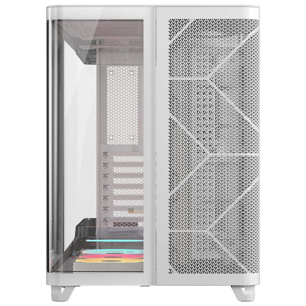 Corsair AIR 5400 LX-R LINK PC Case, Mid Tower, Tempered Glass, RGB - includes 3x 120mm Fans, white