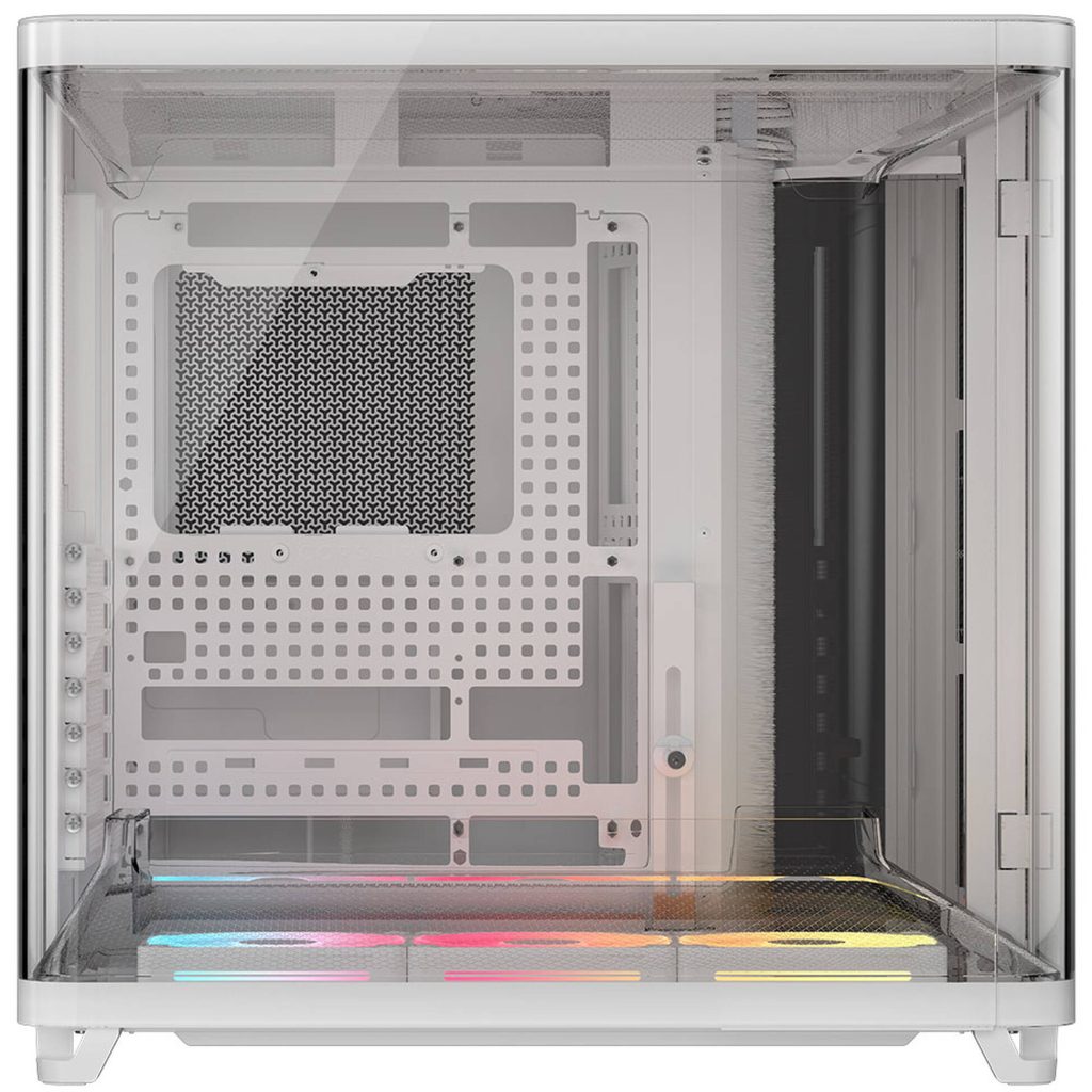 Corsair AIR 5400 LX-R LINK PC Case, Mid Tower, Tempered Glass, RGB - includes 3x 120mm Fans, white