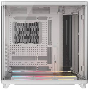 Corsair AIR 5400 LX-R LINK PC Case, Mid Tower, Tempered Glass, RGB - includes 3x 120mm Fans, white