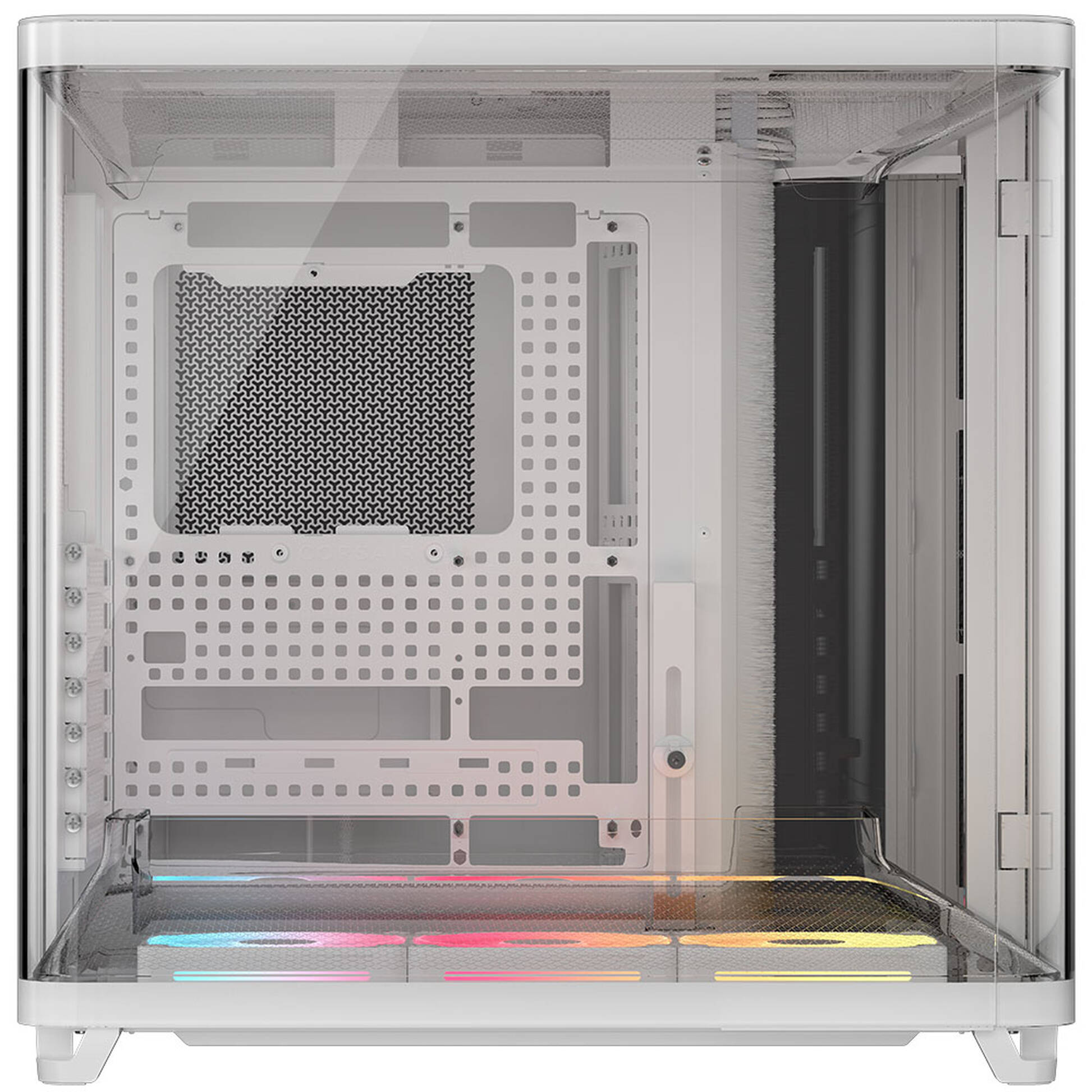 Corsair AIR 5400 LX-R LINK PC Case, Mid Tower, Tempered Glass, RGB - includes 3x 120mm Fans, white