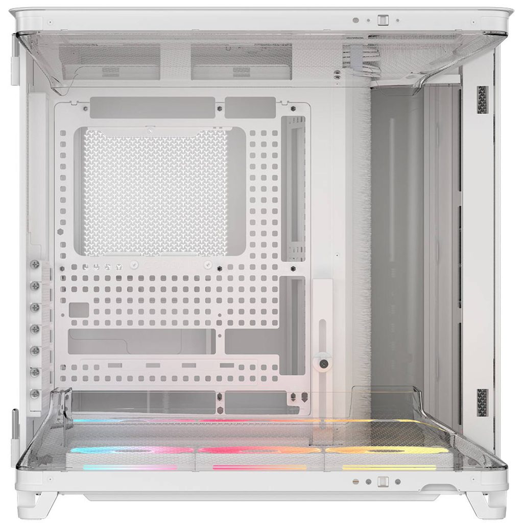 Corsair AIR 5400 LX-R LINK PC Case, Mid Tower, Tempered Glass, RGB - includes 3x 120mm Fans, white
