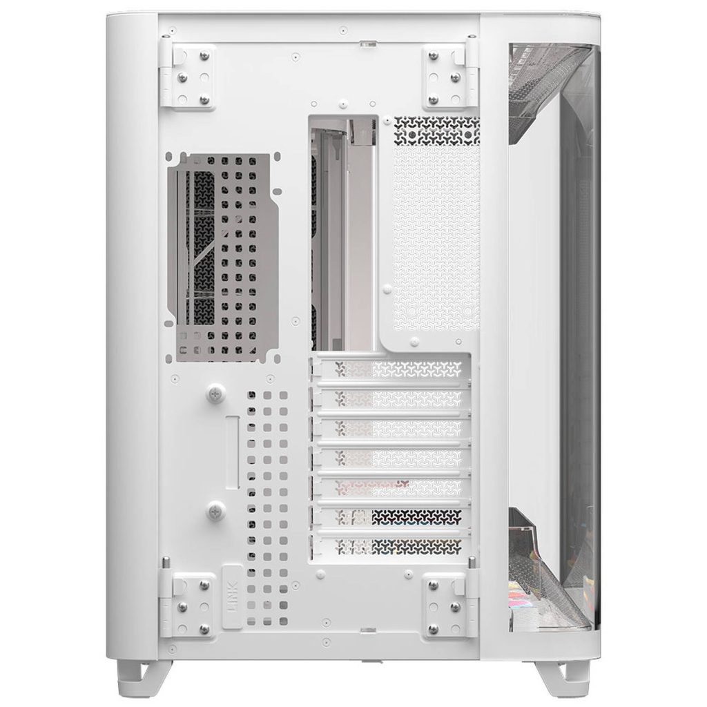 Corsair AIR 5400 LX-R LINK PC Case, Mid Tower, Tempered Glass, RGB - includes 3x 120mm Fans, white