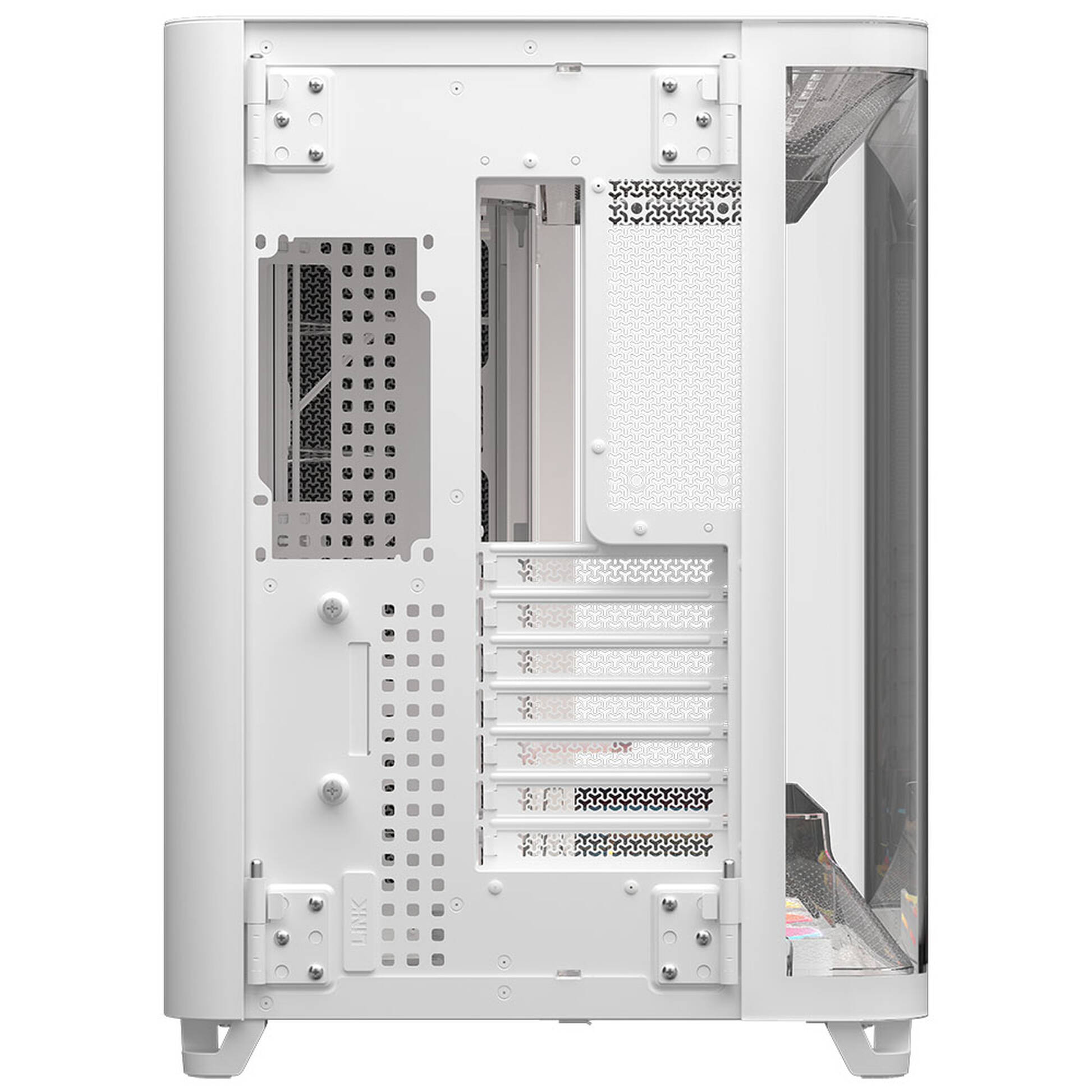 Corsair AIR 5400 LX-R LINK PC Case, Mid Tower, Tempered Glass, RGB - includes 3x 120mm Fans, white