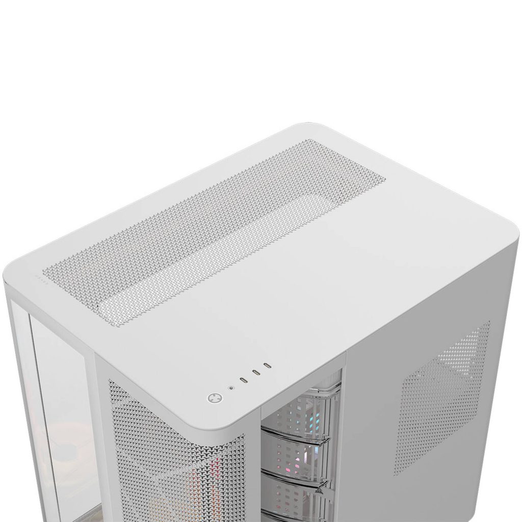 Corsair AIR 5400 LX-R LINK PC Case, Mid Tower, Tempered Glass, RGB - includes 3x 120mm Fans, white