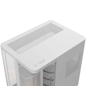Corsair AIR 5400 LX-R LINK PC Case, Mid Tower, Tempered Glass, RGB - includes 3x 120mm Fans, white