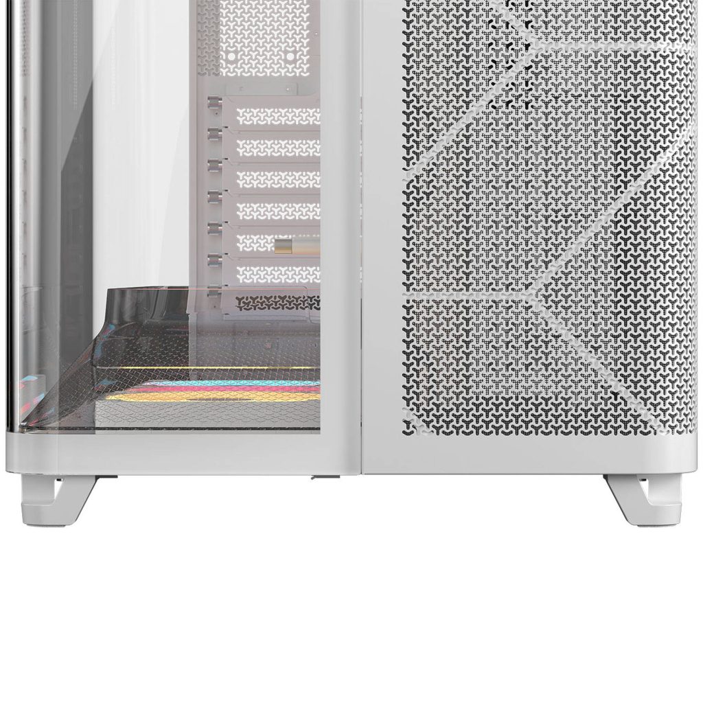 Corsair AIR 5400 LX-R LINK PC Case, Mid Tower, Tempered Glass, RGB - includes 3x 120mm Fans, white
