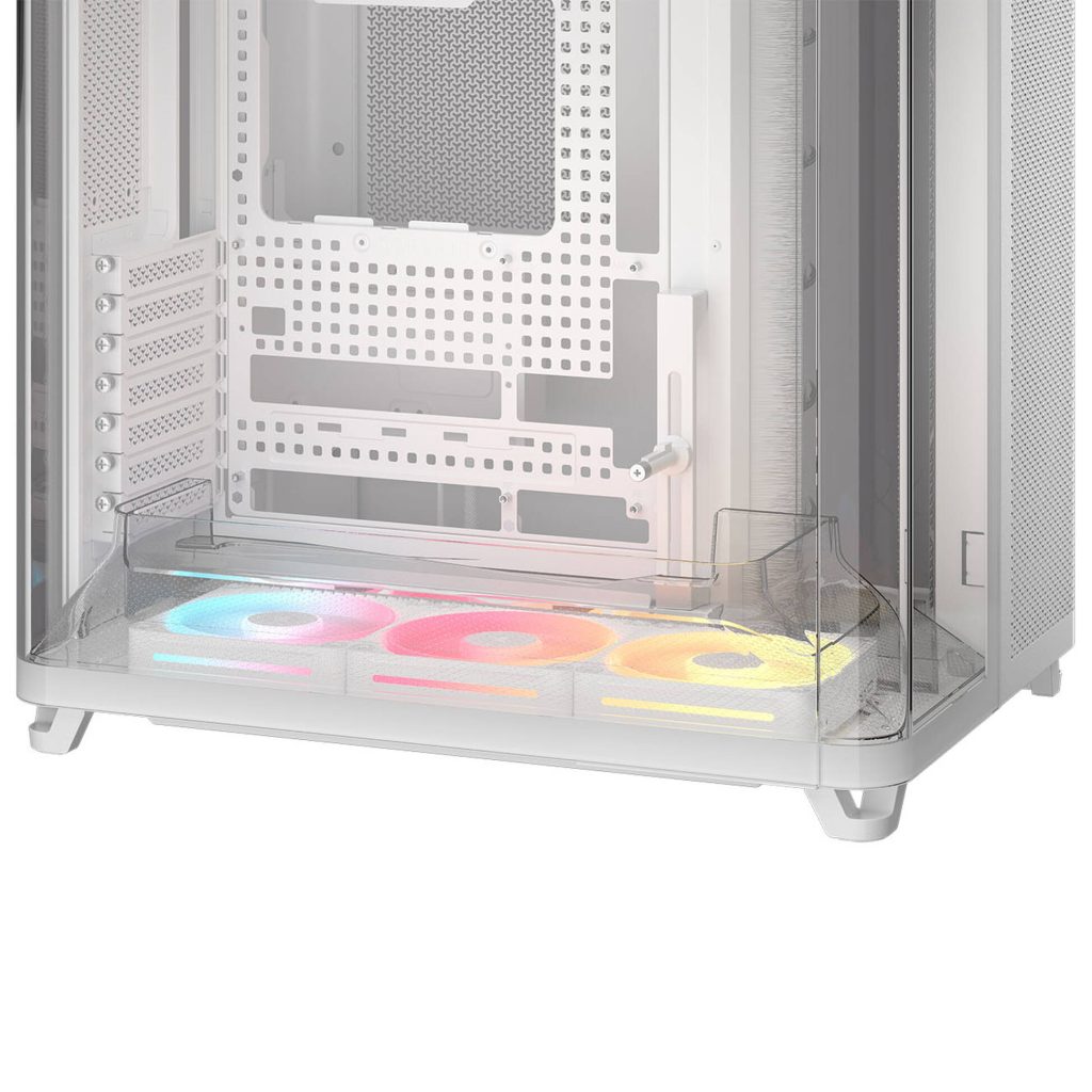 Corsair AIR 5400 LX-R LINK PC Case, Mid Tower, Tempered Glass, RGB - includes 3x 120mm Fans, white