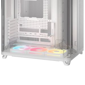 Corsair AIR 5400 LX-R LINK PC Case, Mid Tower, Tempered Glass, RGB - includes 3x 120mm Fans, white