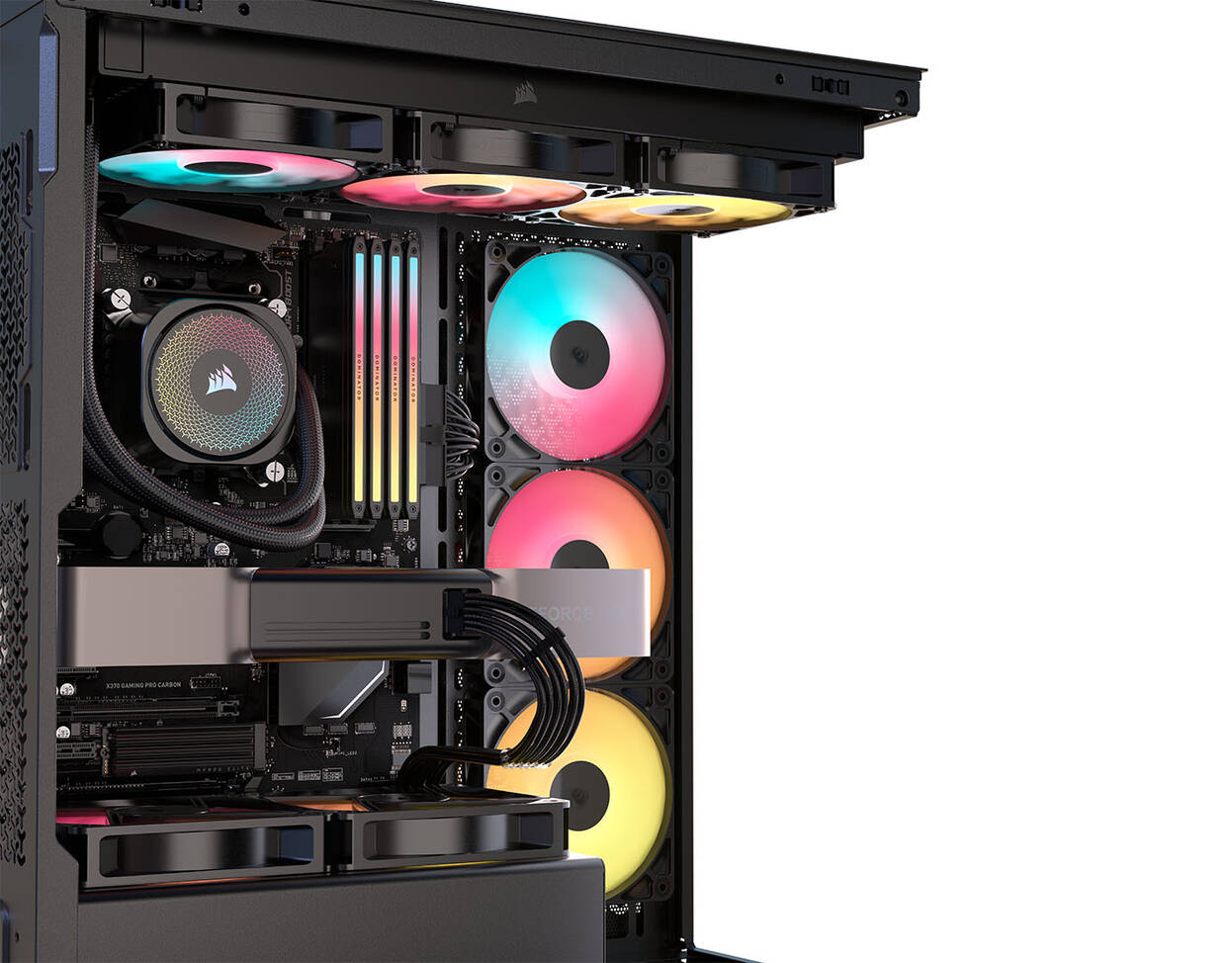Corsair 3500X RS-R PC Case, Mid-Tower, E-ATX, RGB, Tempered Glass - black : image 8