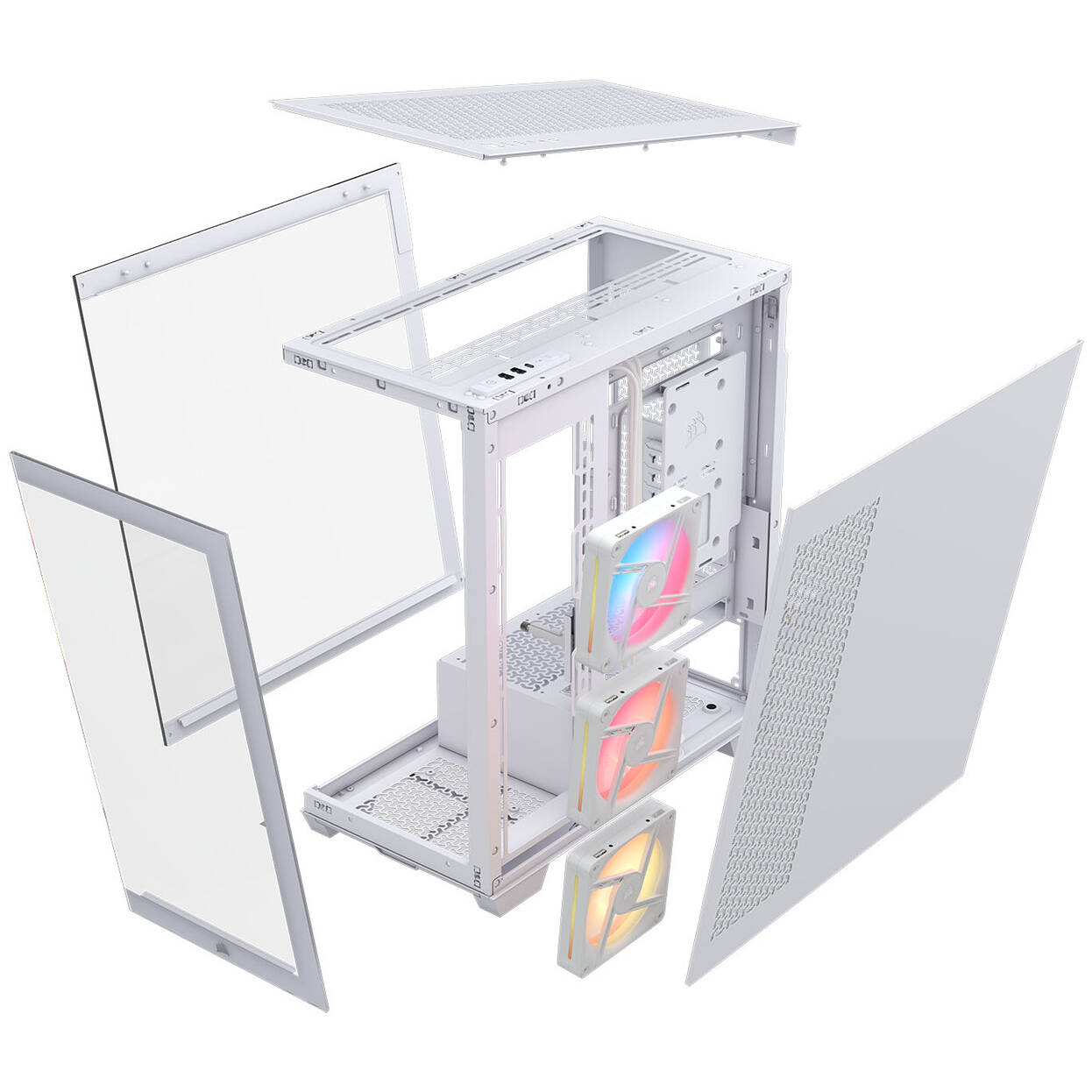 Corsair 3500X LX-R PC Case, Mid-Tower, E-ATX, RGB, Tempered Glass - white