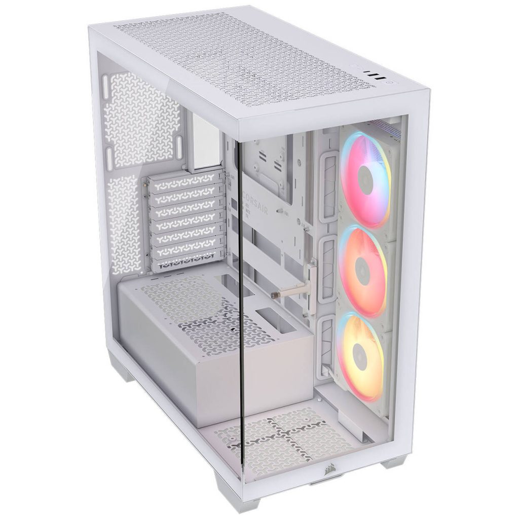 Corsair 3500X LX-R PC Case, Mid-Tower, E-ATX, RGB, Tempered Glass - white