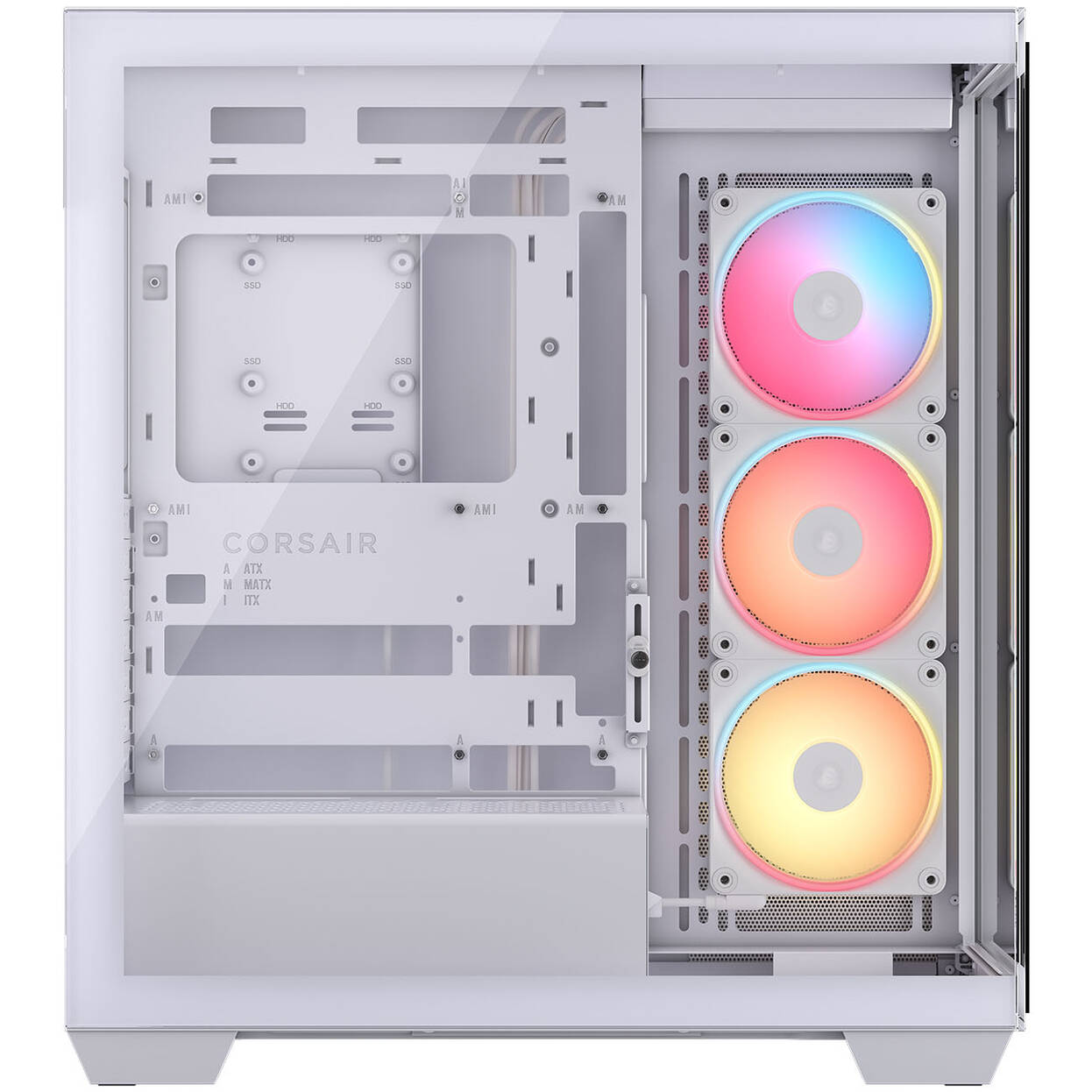 Corsair 3500X LX-R PC Case, Mid-Tower, E-ATX, RGB, Tempered Glass - white