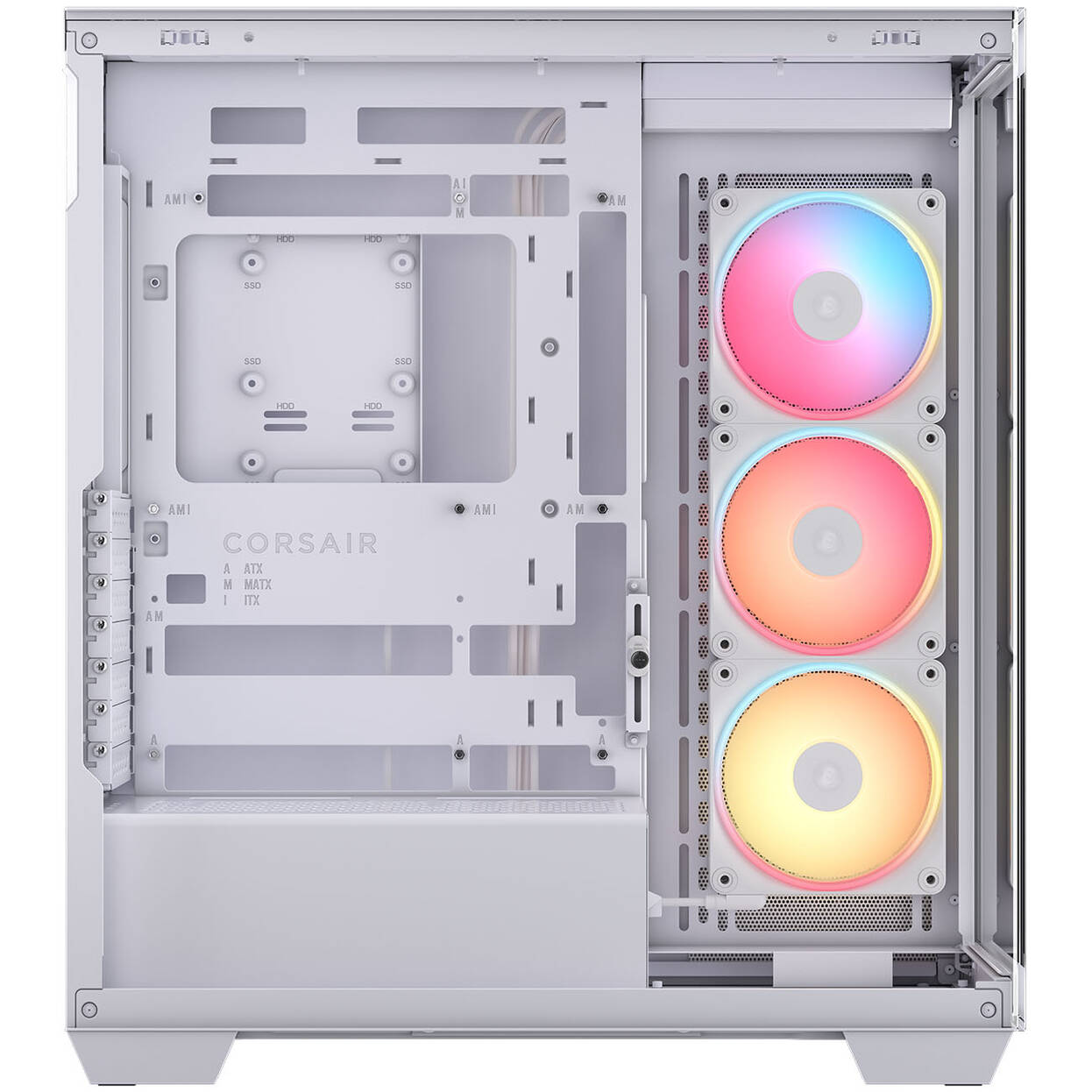 Corsair 3500X LX-R PC Case, Mid-Tower, E-ATX, RGB, Tempered Glass - white