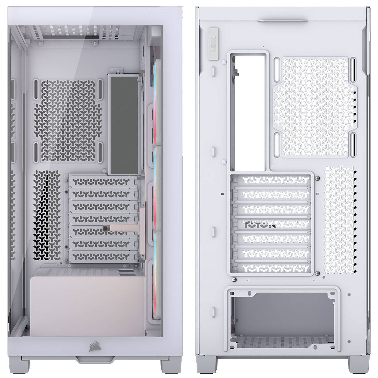 Corsair 3500X LX-R PC Case, Mid-Tower, E-ATX, RGB, Tempered Glass - white