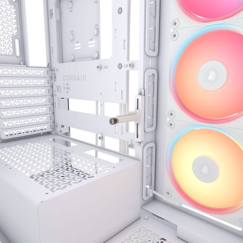 Corsair 3500X LX-R PC Case, Mid-Tower, E-ATX, RGB, Tempered Glass - white