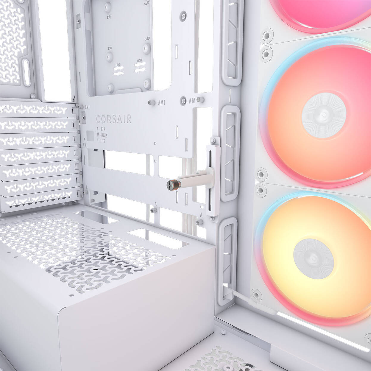 Corsair 3500X LX-R PC Case, Mid-Tower, E-ATX, RGB, Tempered Glass - white