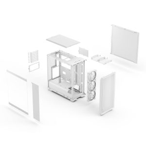 Fractal Design Epoch White RGB TG Clear Tint PC Case, Mid Tower, ATX, Tempered Glass - White