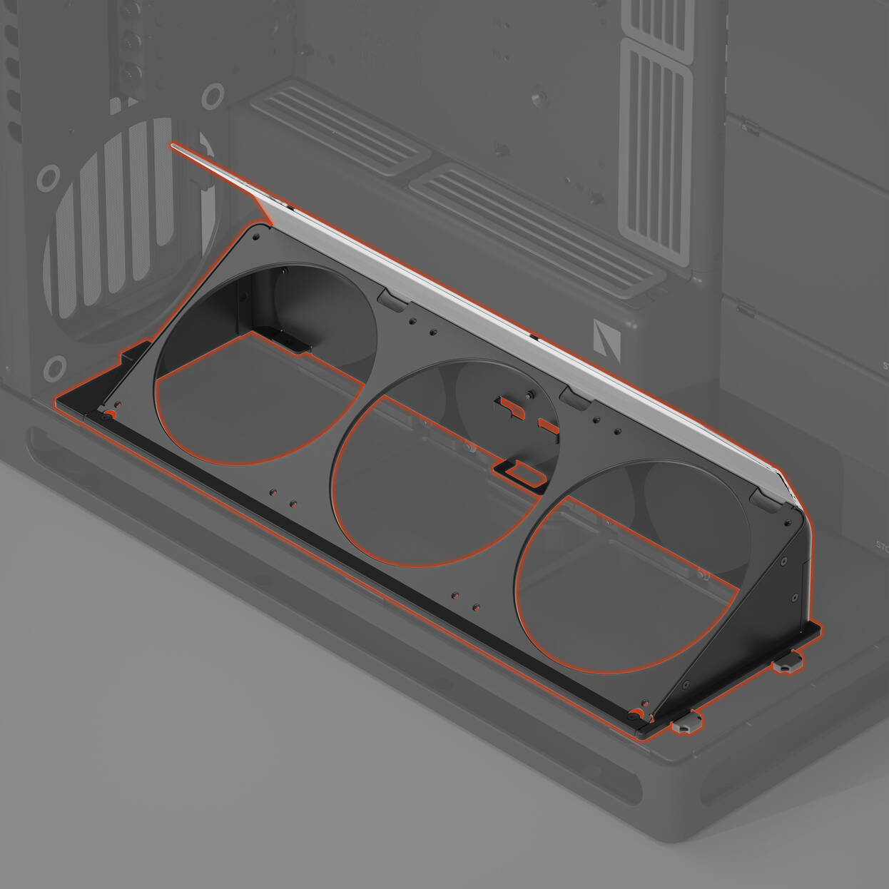 HAVN HS 420 Angled Bottom Fan Bracket - black