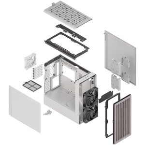 HAVN BF 360 Flow PC Case, Midi Tower, E-ATX, Tempered Glass - White