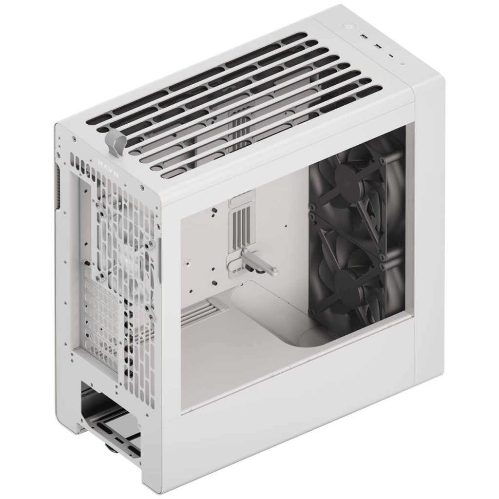 HAVN BF 360 Flow PC Case, Midi Tower, E-ATX, Tempered Glass - White
