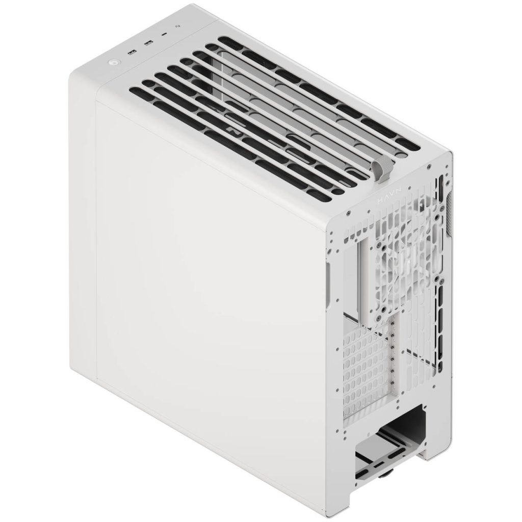 HAVN BF 360 Flow PC Case, Midi Tower, E-ATX, Tempered Glass - White