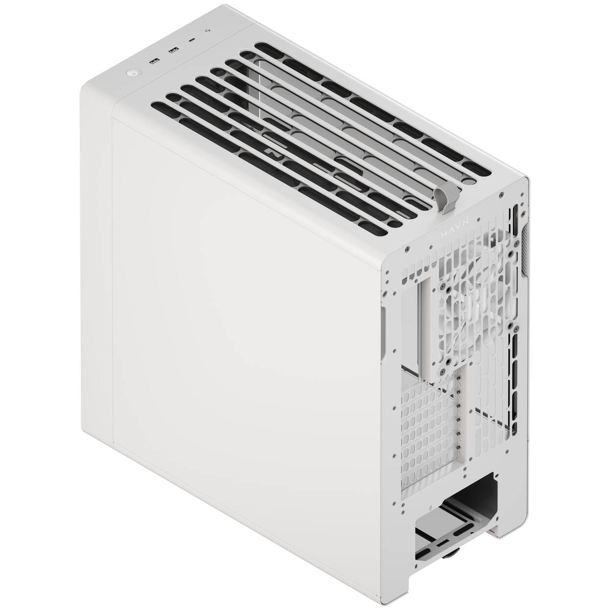 HAVN BF 360 Flow PC Case, Midi Tower, E-ATX, Tempered Glass - White