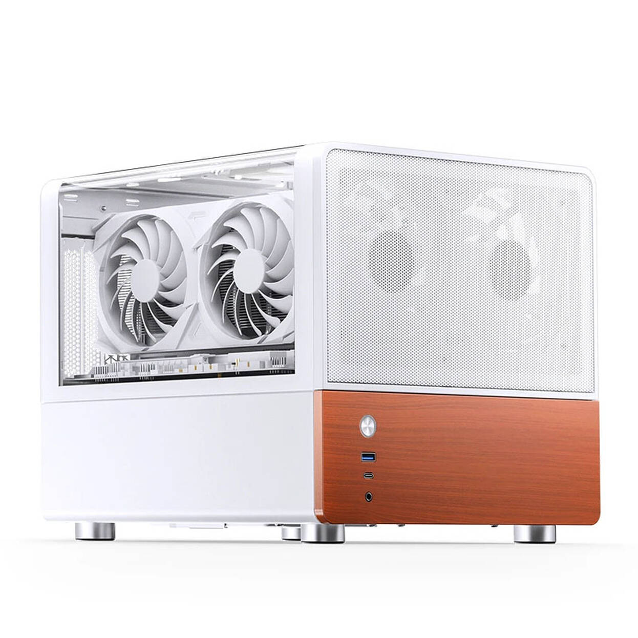 Jonsbo V12 PC Case, Mini Tower, Micro-ATX - White