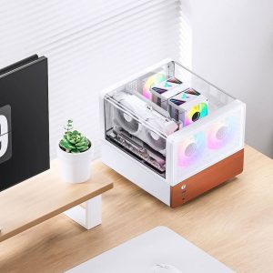 Jonsbo V12 PC Case, Mini Tower, Micro-ATX - White