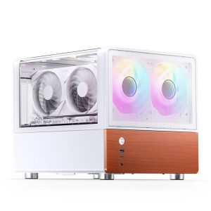 Jonsbo V12 PC Case, Mini Tower, Micro-ATX - White
