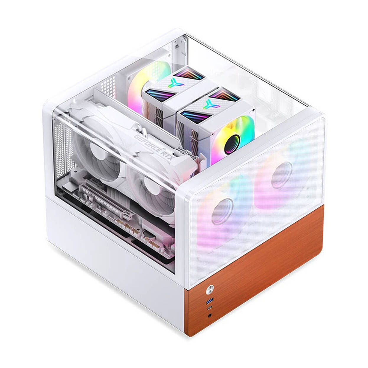 Jonsbo V12 PC Case, Mini Tower, Micro-ATX - White