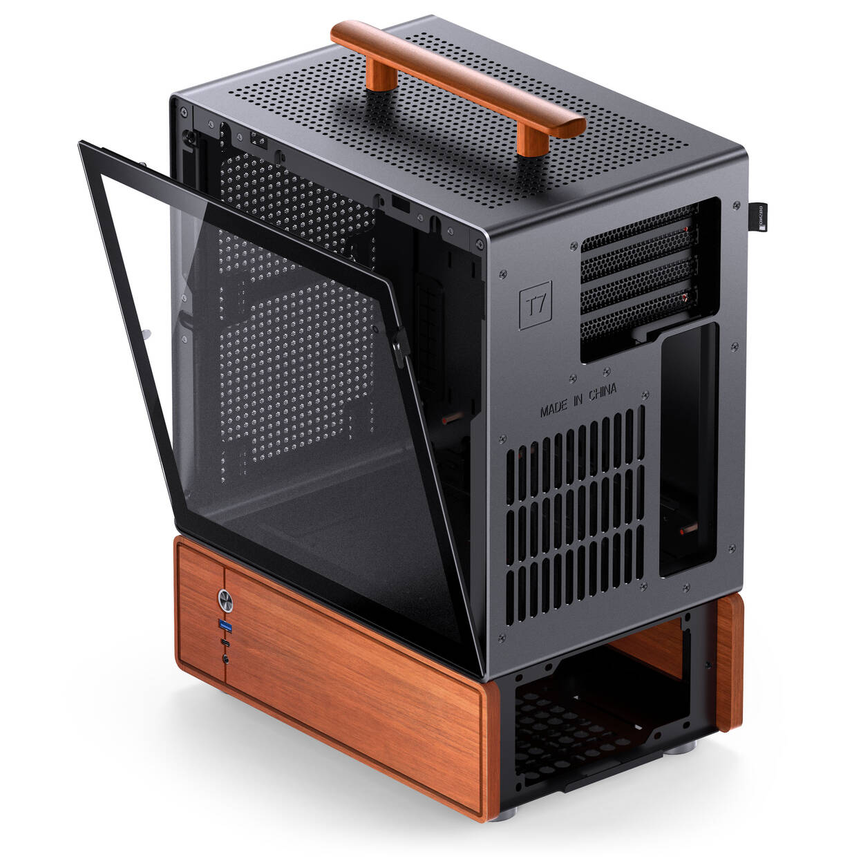 Jonsbo T7 PC Case, Mid Tower, mATX, Tempered Glass - black