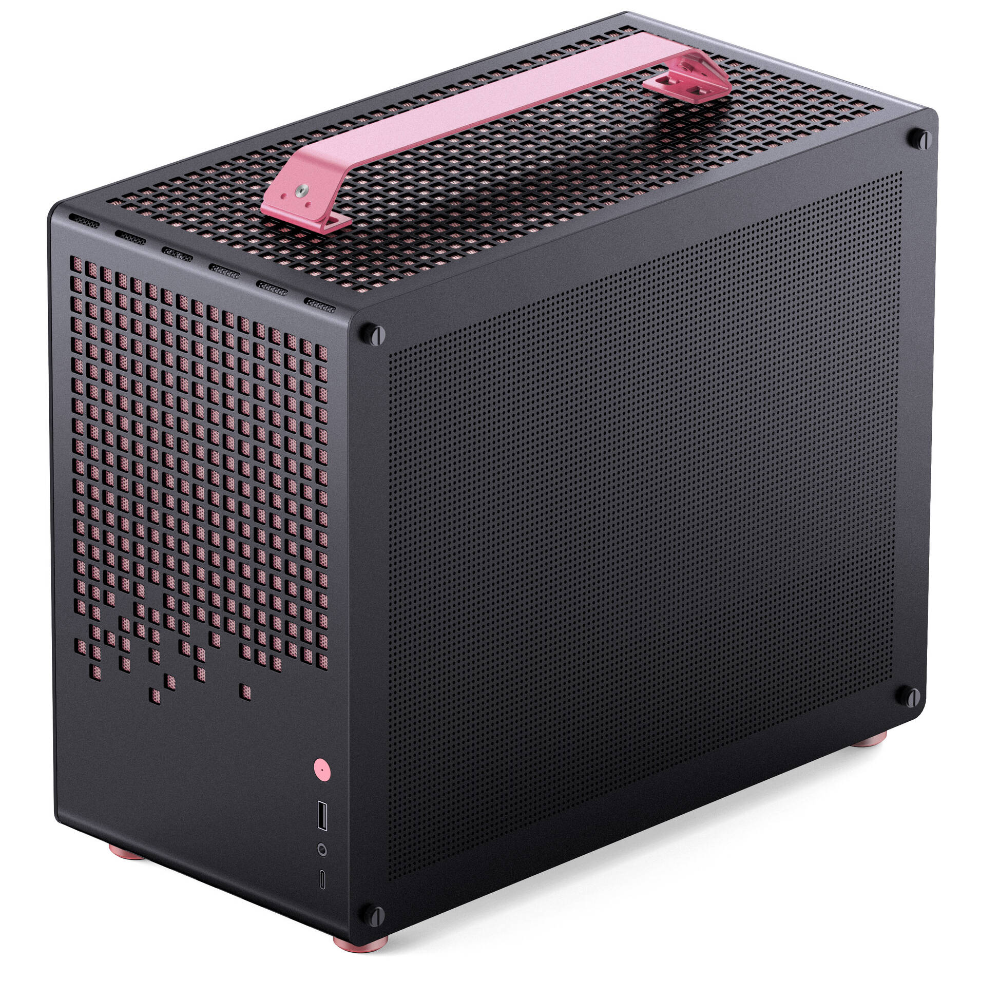 Jonsplus (Jonsbo) Z20 Micro-ATX case, with carrying handle - black/pink