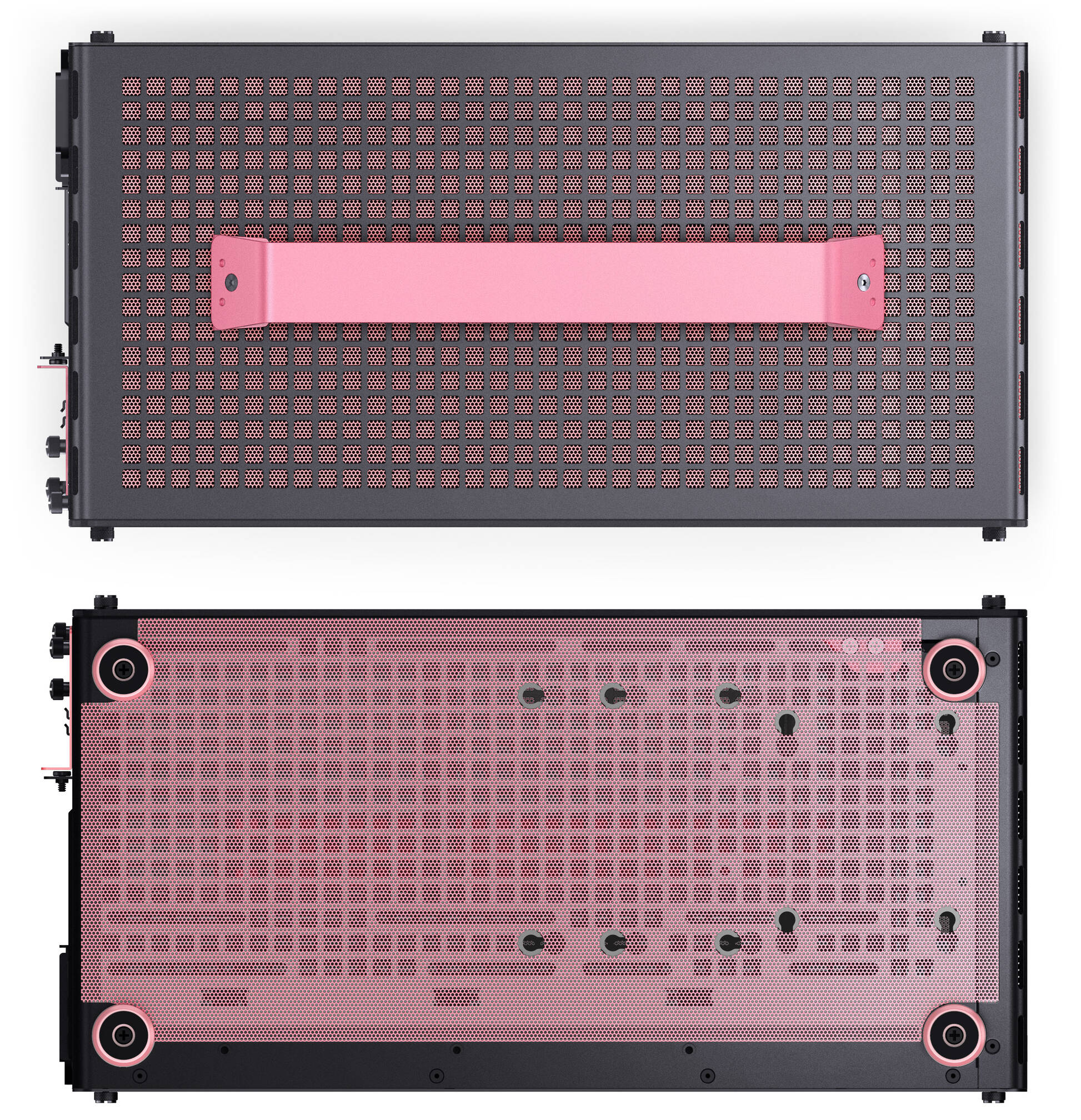 Jonsplus (Jonsbo) Z20 Micro-ATX case, with carrying handle - black/pink