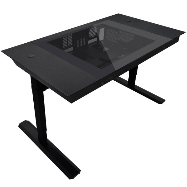 Lian Li DK07 desk chassis, dual-system capable, 2x E-ATX, height adjustable – black