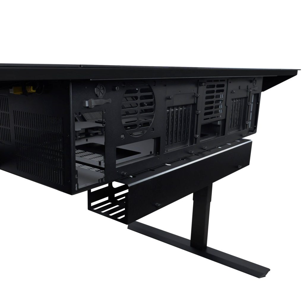 Lian Li DK07 desk chassis, dual-system capable, 2x E-ATX, height adjustable - black