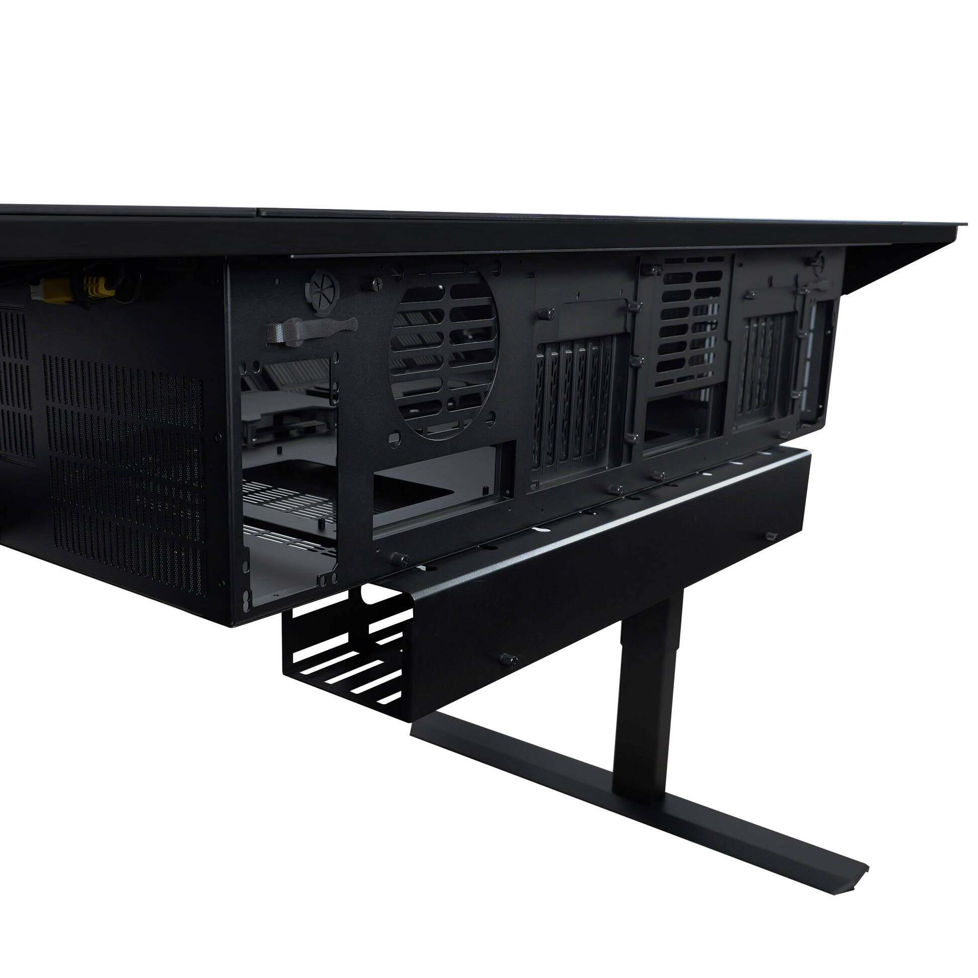 Lian Li DK07 desk chassis, dual-system capable, 2x E-ATX, height adjustable - black