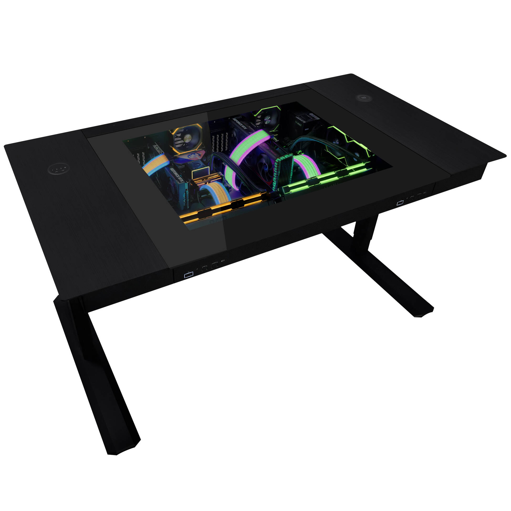 Lian Li DK07 desk chassis, dual-system capable, 2x E-ATX, height adjustable - black