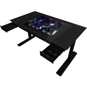 Lian Li DK07 desk chassis, dual-system capable, 2x E-ATX, height adjustable - black