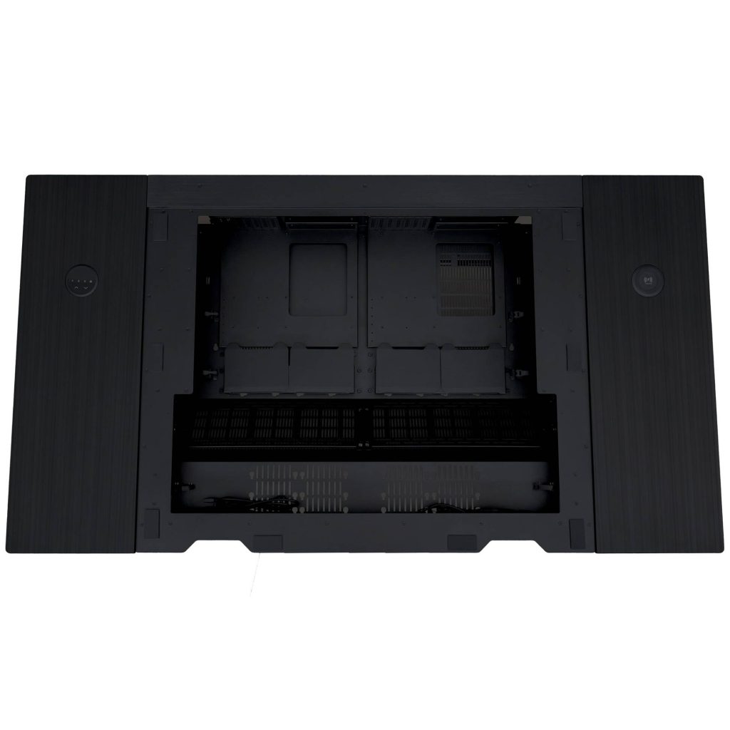 Lian Li DK07 desk chassis, dual-system capable, 2x E-ATX, height adjustable - black