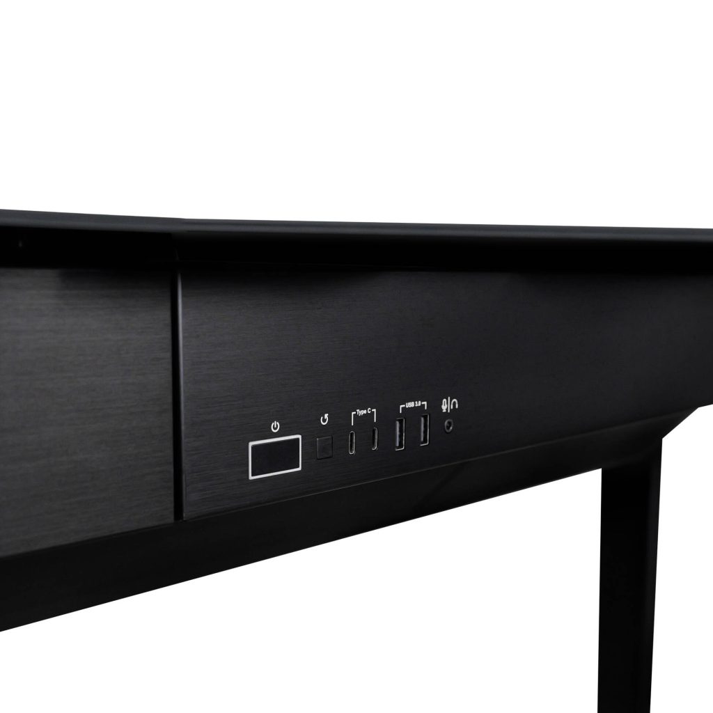 Lian Li DK07 desk chassis, dual-system capable, 2x E-ATX, height adjustable - black