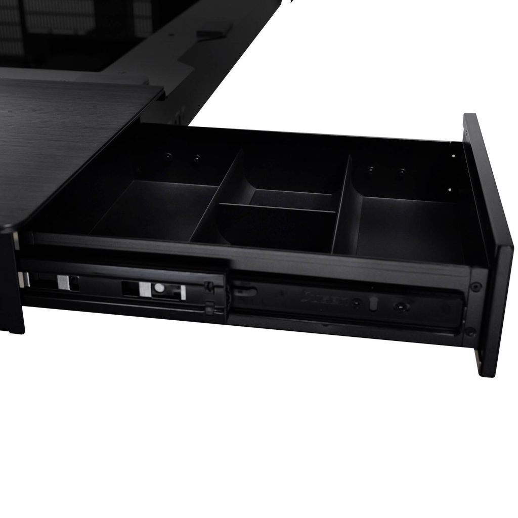 Lian Li DK07 desk chassis, dual-system capable, 2x E-ATX, height adjustable - black