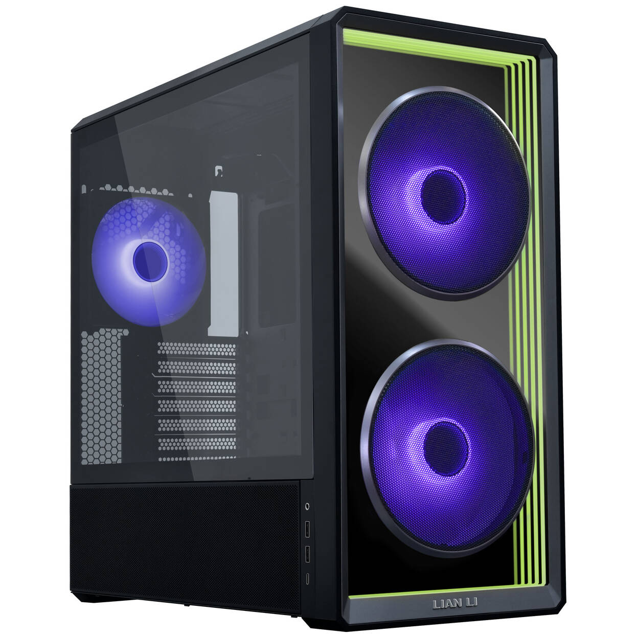 Lian Li LANCOOL 217 INF PC Case, Mid-Tower, Tempered Glass, RGB Lighting - Black : image 1