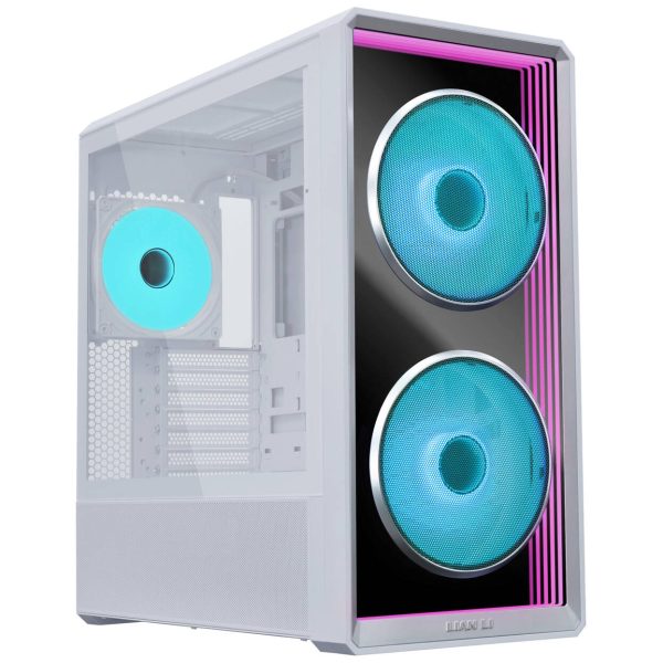 Lian Li LANCOOL 217 INF PC Case, Mid-Tower, Tempered Glass, RGB Lighting – White