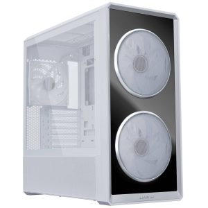 Lian Li LANCOOL 217 INF PC Case, Mid-Tower, Tempered Glass, RGB Lighting - White